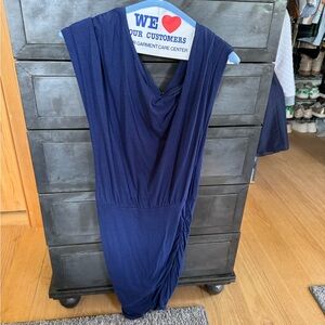 Victoria's Secret Blue Ruched Asymmetrical Sheath Dress